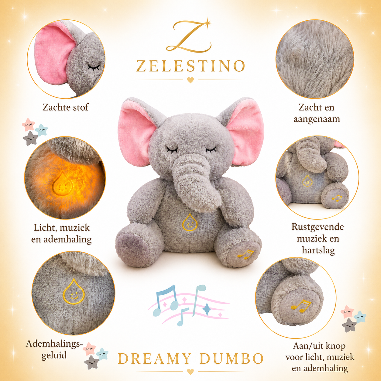 DreamyDumbo™ – De Kalmerende Slaapvriend